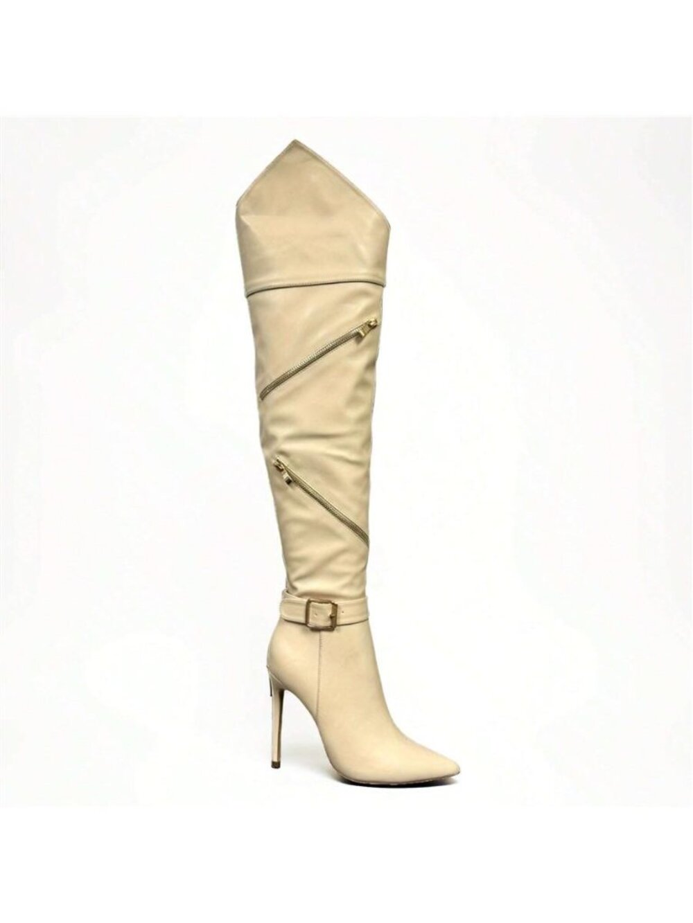 NWT Thigh High Boots Side Zipper Stiletto Heel